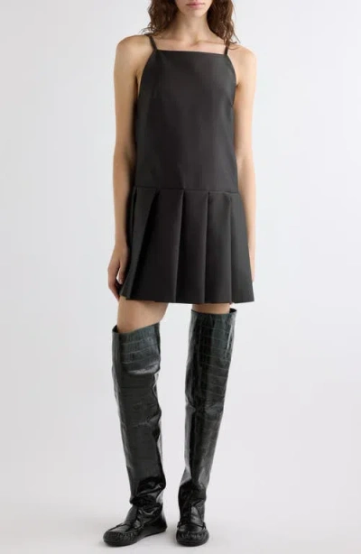 Acne Studios Dary Duchesse Satin Dress In Brown
