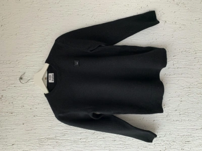 Pre-owned Acne Studios 'dasher' Face Patch Wool Sweater In Black