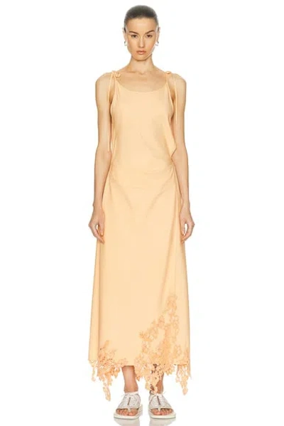 Acne Studios Daya Guipure Lace Handkerchief Hem Cotton Slipdress In Pastel Orange
