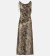 Acne Studios Womens Python-print Shoulder-straps Stretch-woven Midi Dress Multi Brown In Multicoloured
