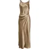 Acne Studios Dayla Textured Satin Dress In Green