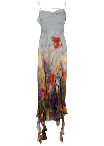 Acne Studios Delouise Printed Chiffon Midi Dress In Multicoloured