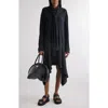 Acne Studios Delouse Long Sleeve Shirtdress With Removable Scarf In Black