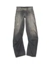 Acne Studios 2006 Paint-splattered Low-rise Barrel-leg Jeans In Black