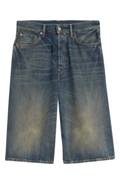 Acne Studios Judda Straight-leg Denim Shorts In Blue