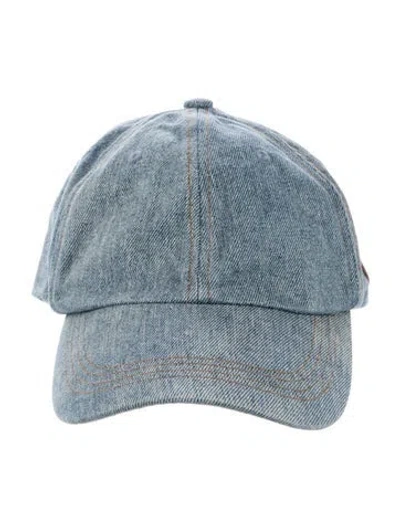 Pre-owned Acne Studios Denim Baseball Cap In Blue