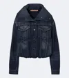 Acne Studios Oversized Collar Denim Jacket In Brown