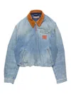 Acne Studios Women Denim Bomber Jacket Mid Blue In Blue