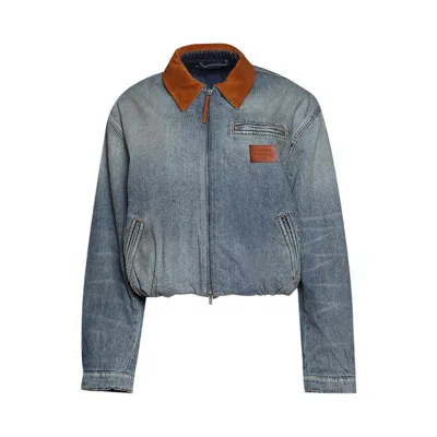 Pre-owned Acne Studios Denim Bomber 'mid Blue' | Women's Size 34