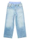 Acne Studios Trompe-loeil Print Trousers In Blue