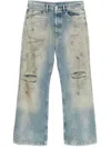 Acne Studios Denim Cotton Trousers Belt Loops Five Pockets In Blue