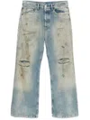 Acne Studios Denim Cotton Trousers Belt Loops Five Pockets In Blue