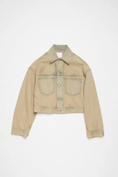 Acne Studios Denim Jacket - Oversized Cropped Fit In Light Sand