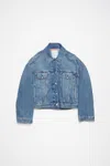 Acne Studios Relaxed Cropped Denim Jacket In Mid Blue