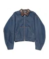 Acne Studios Men Denim Jacket With Contrasting Collar In Blue