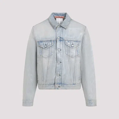 Acne Studios Rye Holo Mermaid Coated Denim Jacket In Light Blue