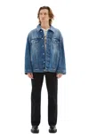 Acne Studios Blue Relaxed Fit Denim Jacket In Mid Blue