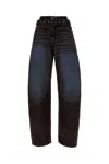 Acne Studios Page Flocked Belted Jeans In Blue