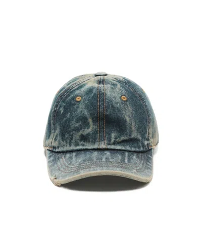 Acne Studios Denim Logo Cap In Brown