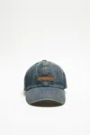 Acne Studios Logo-patch Denim Cap In Dark Blue