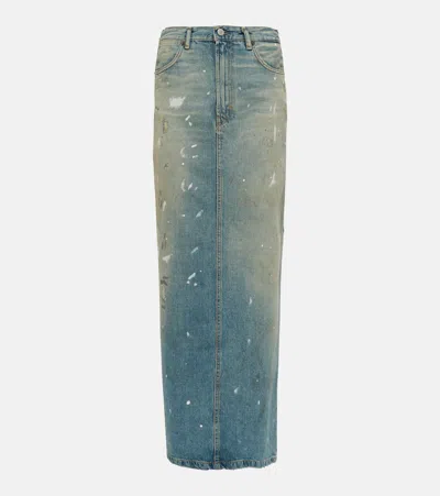 Acne Studios Denim Maxi Skirt In Blue