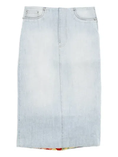 Acne Studios Denim Midi Skirt In Blue