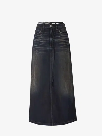 Acne Studios Denim Midi Skirt In Black