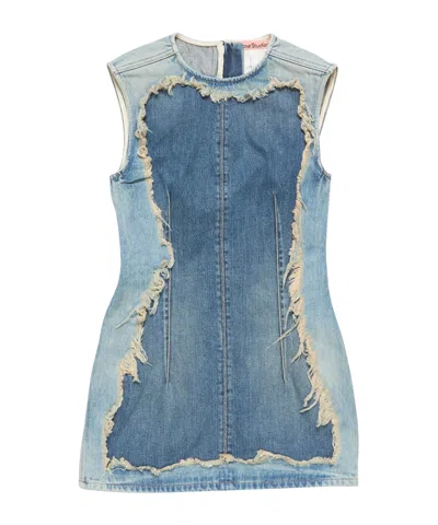 Acne Studios Denim Mini Dress In Blue