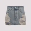 Acne Studios Ripped Denim Mini Skirt In Auz Mid Blue