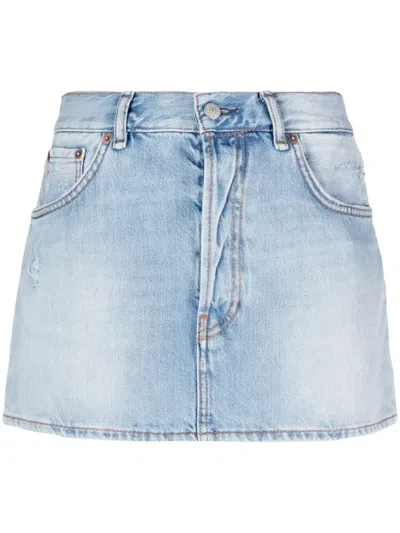 Acne Studios Denim Mini Skirt In 228 Light Blue