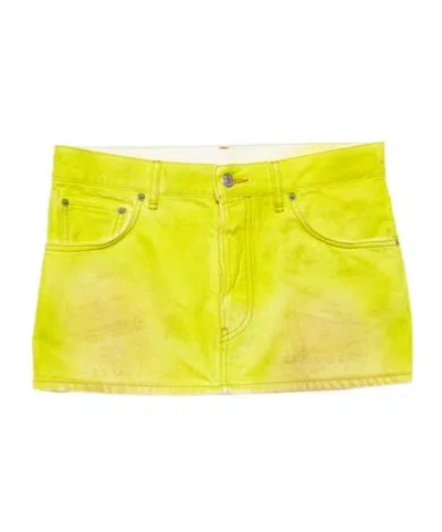 Acne Studios Denim Mini Skirt In Yellow