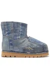 Acne Studios Denim-print Boots In Blue