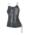 Acne Studios Denim-print Tank Top In Black