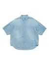 Acne Studios Button-up Shirt Logo Stamp In Blue