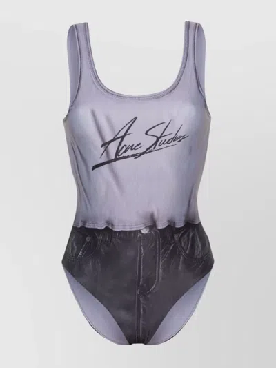 Acne Studios Bedruckter Badeanzug In Black Multicolor