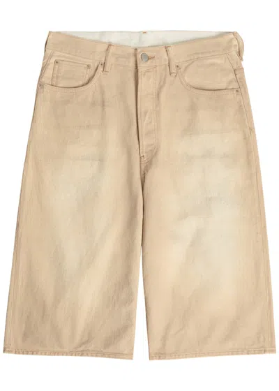 Acne Studios Denim Shorts In Gold