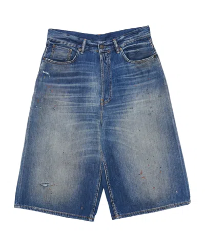 Acne Studios Denim Shorts With Belt Loops In Blue