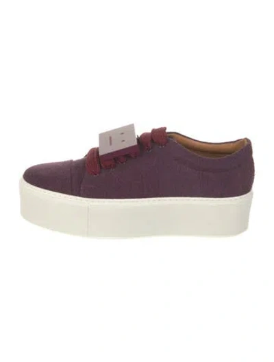 Pre-owned Acne Studios Denim Sneakers In Burgundy