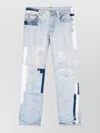 Acne Studios Denim Straight Jeans Distressed Patchwork Five Pocket In Multi