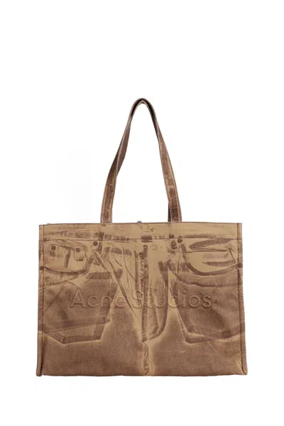 Acne Studios Denim Tote Bag In Brown