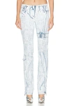 Acne Studios Coated Denim Midrise Straight Jeans In Light Blue & White