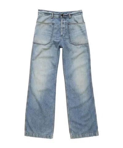 Acne Studios Denim Trousers In Blue