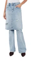 Acne Studios Distressed Layered Wide-leg Jeans In Blue