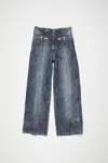 Acne Studios Denim Trousers In Stone Grey