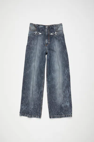 Acne Studios Denim Trousers In Stone Grey