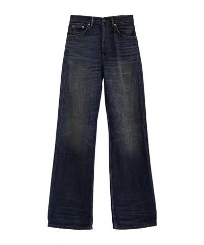 Acne Studios Denim Trousers With Belt Loops In Black