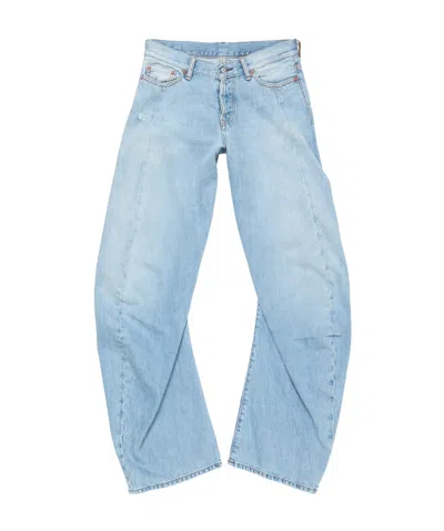 Acne Studios Denim Trousers With Belt Loops In Blue