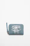 Acne Studios Denim Zip Wallet In Dusty Blue