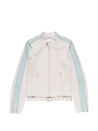 Acne Studios Denim-panel Jacket In Neutral