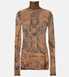 Acne Studios Denise Printed Technical Top In Beige